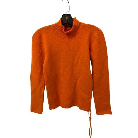 LUCA LUCA ORLANDI 100% 2-Ply Cashmere Sweater Turtleneck Orange  Size Small - Picture 1 of 8